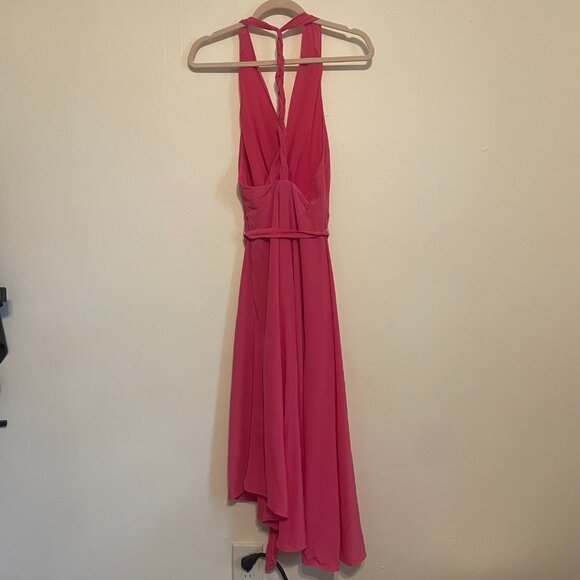 Equipment Femme | Raspberry Sorbet Pink Alejandra Midi Silk Dress 2 - Picture 5 of 8